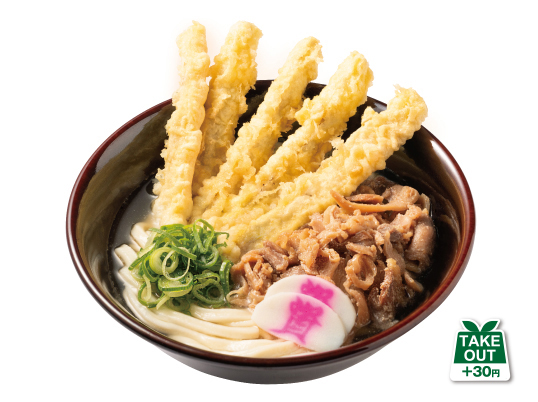 かしわごぼ天うどん・細めん